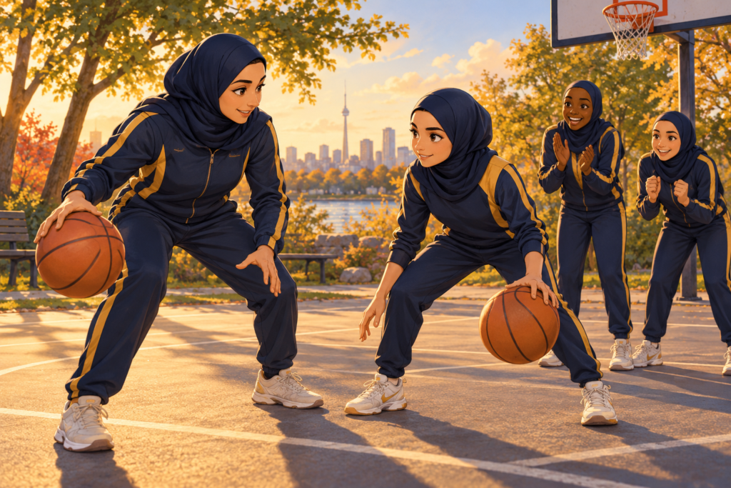 02-Female-coach-teaching-a-girl-basketball-skills